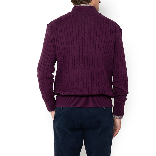 Product THE BOSTONIANS ΠΛΕΚΤΟ ΒΑΜΒΑΚΕΡΟ HALF-ZIP REGULAR FIT base image