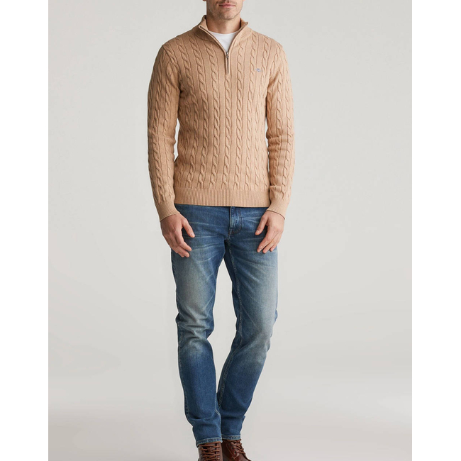 Product GANT LS COTTON CABLE HALF ZIP SWEATER base image