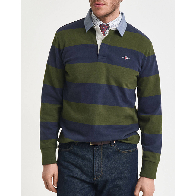 Product GANT ΜΠΛΟΥΖΑ ΜΜ REG CHAMBRAY STRIPE HEAVY RUGGER base image