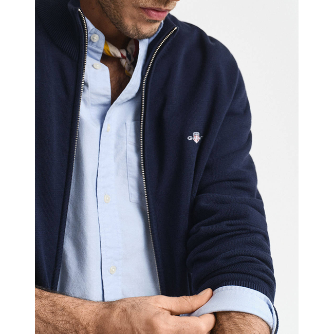 Product GANT ΖΑΚΕΤΑ ΠΛΕΚΤΗ CASUAL COTTON ZIP CARDIGAN base image
