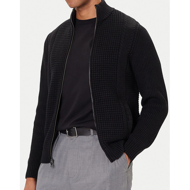 Product GUESS LS WAFFLE ZIP RYDER CARDIGAN ΠΛΕΚΤΟ ΑΝΔΡΙΚΟ base image