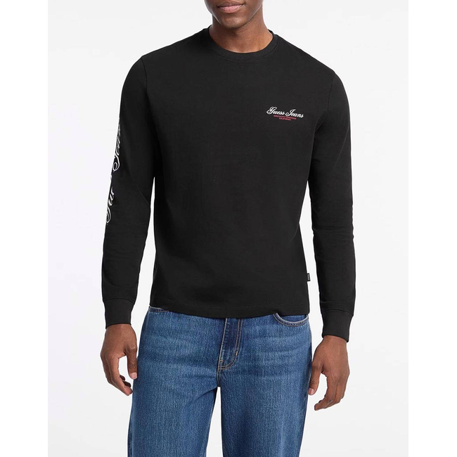 Product GUESS JEANS GJ CN LS REG PRINT ON SLEEVE T-SHIRT MEN base image
