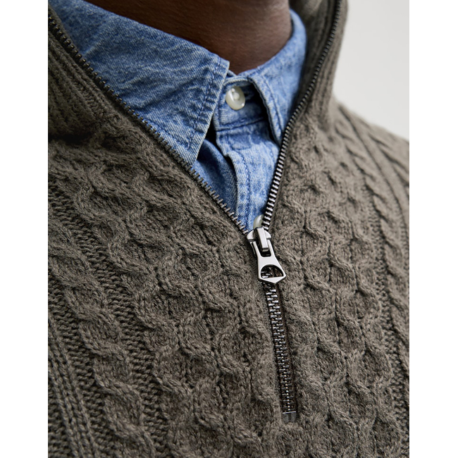 Product JACK&JONES JPRBLUSEAN KNIT CABLE HALF ZIP SN base image