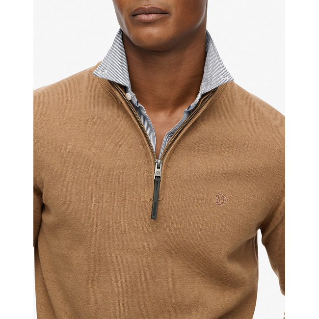 Product SUPERDRY  D1 STUD ESSENTIALS COTTON HALF ZIP ΠΛΕΚΤΟ ΑΝΔΡΙΚΟ base image
