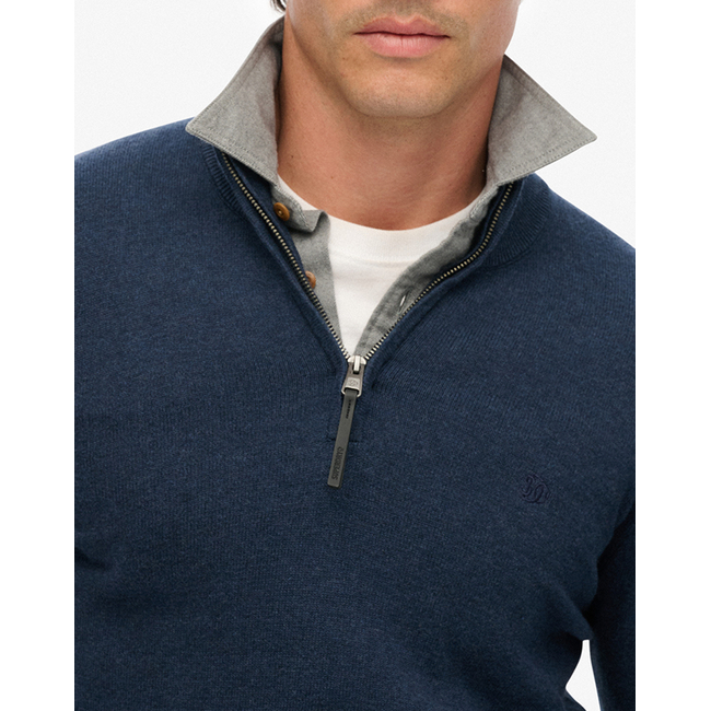 Product SUPERDRY  D1 STUD ESSENTIALS COTTON HALF ZIP ΠΛΕΚΤΟ ΑΝΔΡΙΚΟ base image