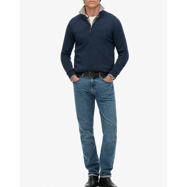 Product SUPERDRY  D1 STUD ESSENTIALS COTTON HALF ZIP ΠΛΕΚΤΟ ΑΝΔΡΙΚΟ base image