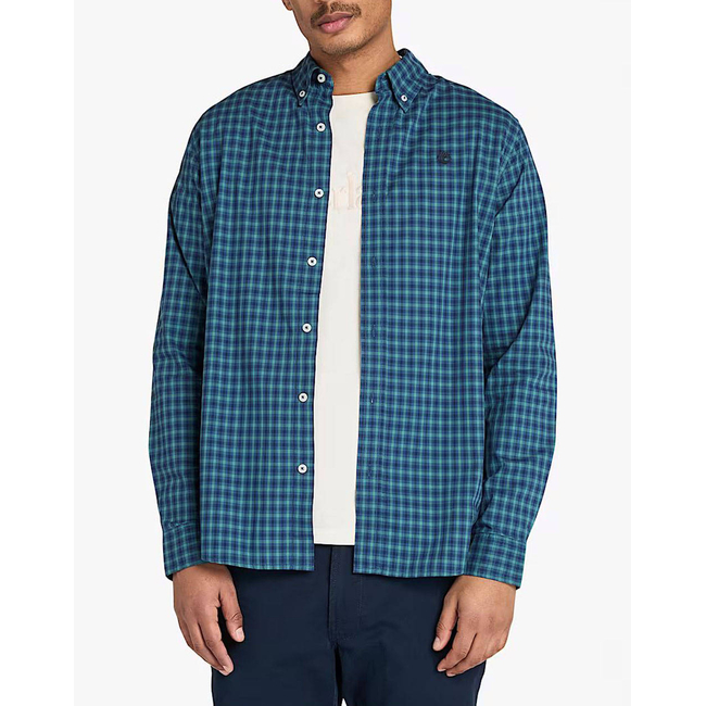 Product TIMBERLAND Stretch Poplin Gingham Shirt DARK DENIM YD base image