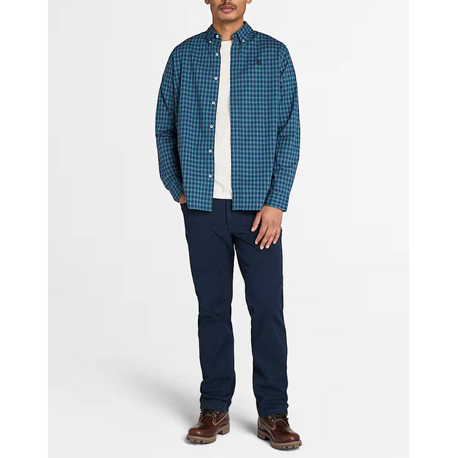 Product TIMBERLAND Stretch Poplin Gingham Shirt DARK DENIM YD base image
