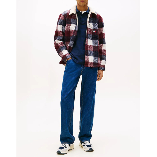 Product TOMMY JEANS TJM CHECK TEDDY CLLR OVERSHIRT base image