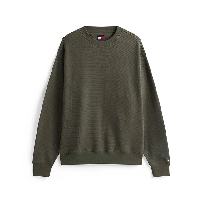 Product TOMMY JEANS TJM RLX WAFFLE SCRIPT CREW base image