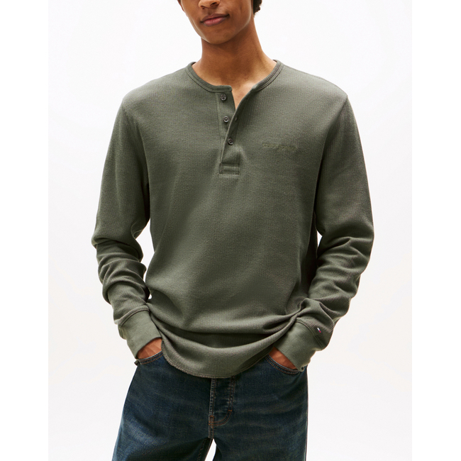 Product TOMMY JEANS TJM SLIM WAFFLE SCRIPT HENLEY base image