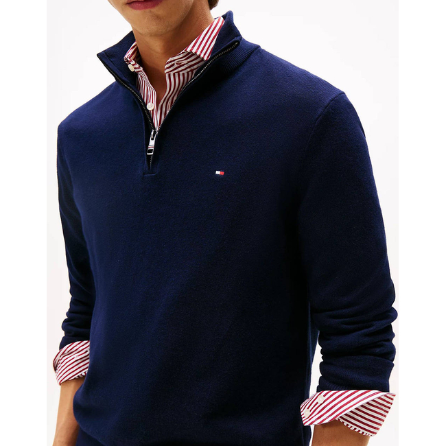 Product TOMMY HILFIGER PIMA ORG CTN CASHMERE ZIP MOCK base image