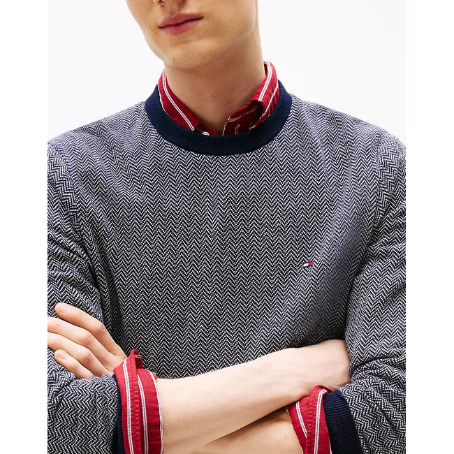 Product TOMMY HILFIGER PIMA CTN CASH HERRINGBONE CREW base image