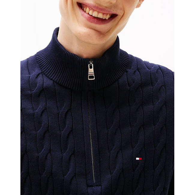 Product TOMMY HILFIGER CLASSIC COTTON CABLE ZIP MOCK base image