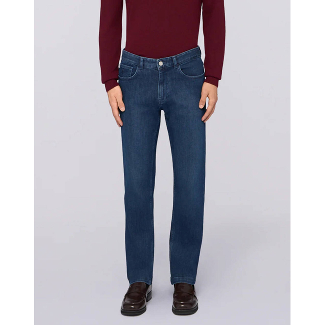 Product TRUSSARDI JEANS -5 TASCHE 380 ICON IN DENIM BLUE STONE WASHED CON TRATTAMENTO CHIMICO base image