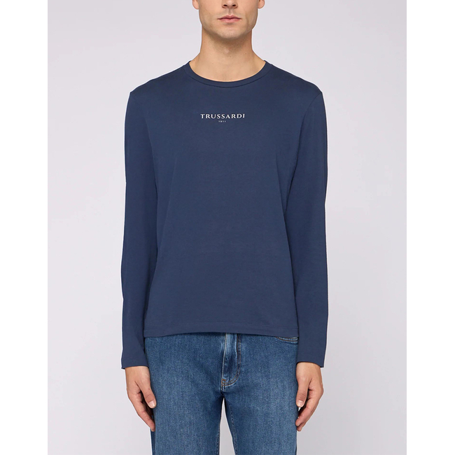 Product TRUSSARDI T-SHIRT REGULAR FIT A MANICHE LUNGHE CON STAMPA TRUSSARDI base image