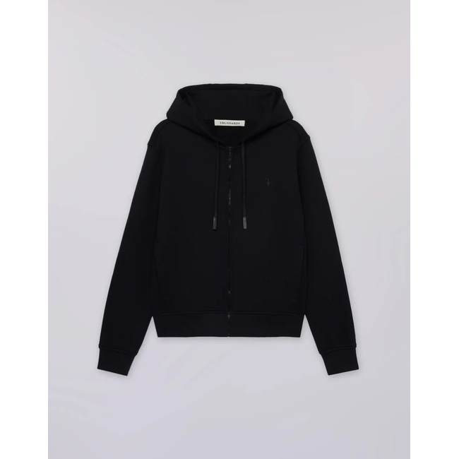 Product TRUSARDI SWEAT-FELPA CON ZIP E CAPPUCCIO IN JERSEY DIAGONALE CON RICAMO PUNTO CUORE base image