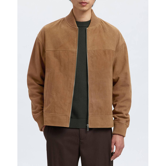 Product SELECTED SLHLARS SUEDE BOMBER JKT #S base image