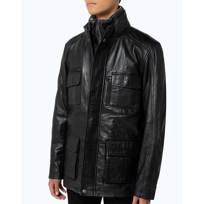 Product THE BOSTONIANS MΠΟΥΦΑΝ ΔΕΡΜΑΤΙΝΟ PARKA REGULAR FIT base image