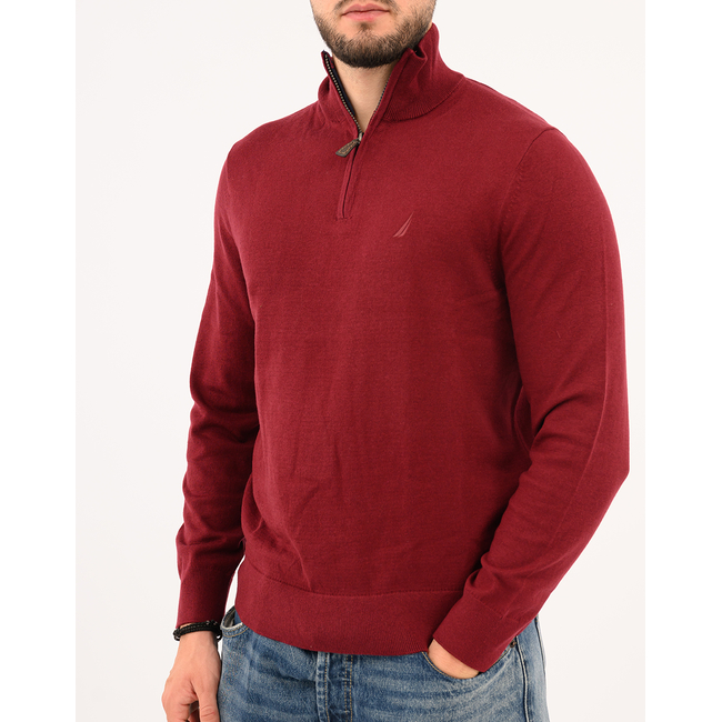 Product NAUTICA KNITTED SHIRT LS PERFORMANCE SOLID 1/4 ZIP (12GG) base image