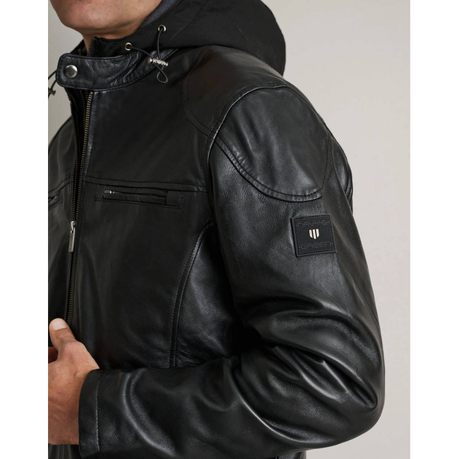 Product NAVY&GREEN ΔΕΡΜΑΤΙΝΟ ΤΖΑΚΕΤ base image