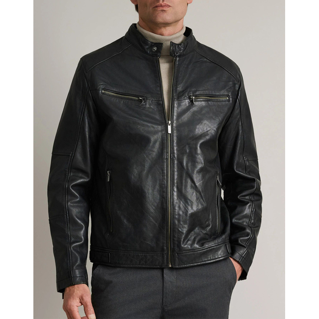 Product NAVY&GREEN ΔΕΡΜΑΤΙΝΟ ΤΖΑΚΕΤ base image