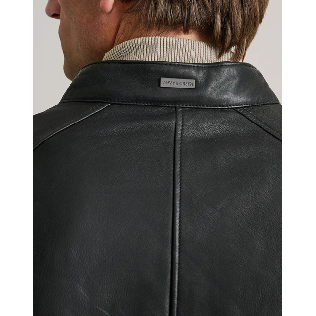 Product NAVY&GREEN ΔΕΡΜΑΤΙΝΟ ΤΖΑΚΕΤ base image