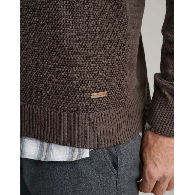 Product NAVY&GREEN KNITTED COTTON JACKET WITH ZIPPER base image