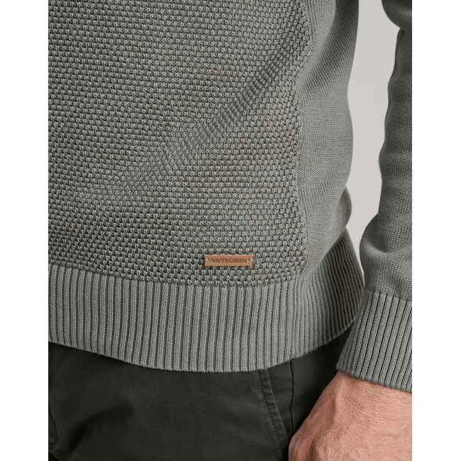 Product NAVY&GREEN KNITTED COTTON JACKET WITH ZIPPER base image