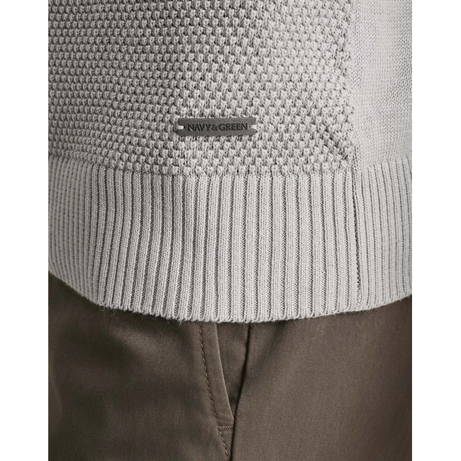 Product NAVY&GREEN KNITTED COTTON JACKET WITH ZIPPER base image