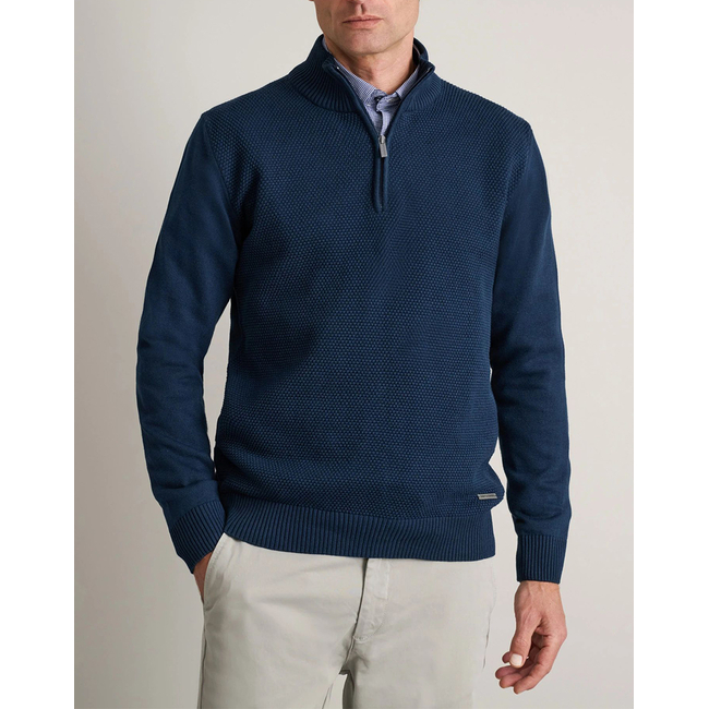 Product NAVY&GREEN KNITTED COTTON JACKET WITH ZIPPER base image