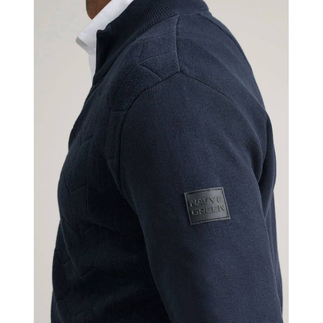 Product NAVY&GREEN ΖΑΚΕΤΑ ΠΛΕΚΤΗ-12GG COTTON base image