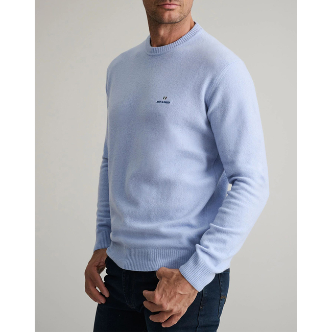 Product NAVY&GREEN KNITTED CREWNECK base image