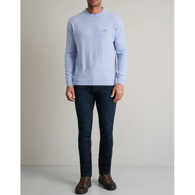 Product NAVY&GREEN KNITTED CREWNECK base image