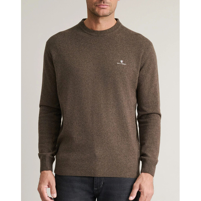 Product NAVY&GREEN KNITTED CREWNECK base image