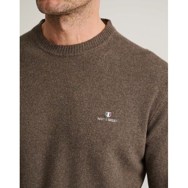 Product NAVY&GREEN KNITTED CREWNECK base image