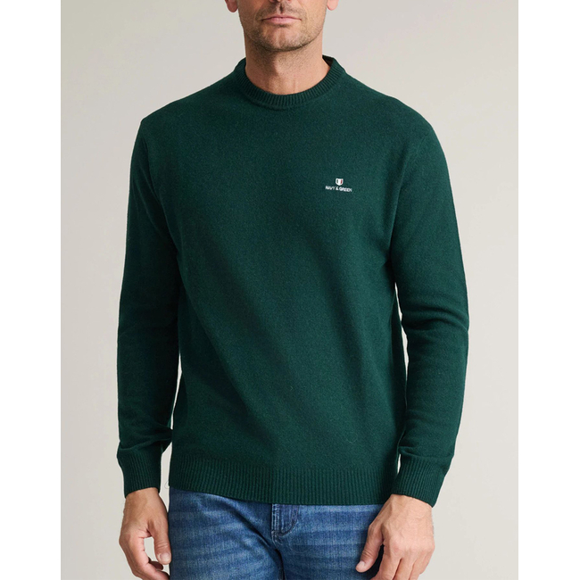 Product NAVY&GREEN KNITTED CREWNECK base image