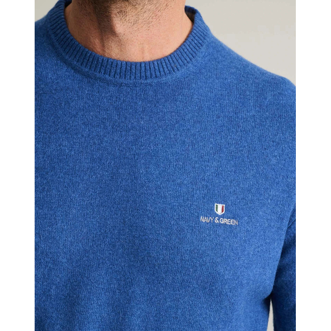 Product NAVY&GREEN KNITTED CREWNECK base image