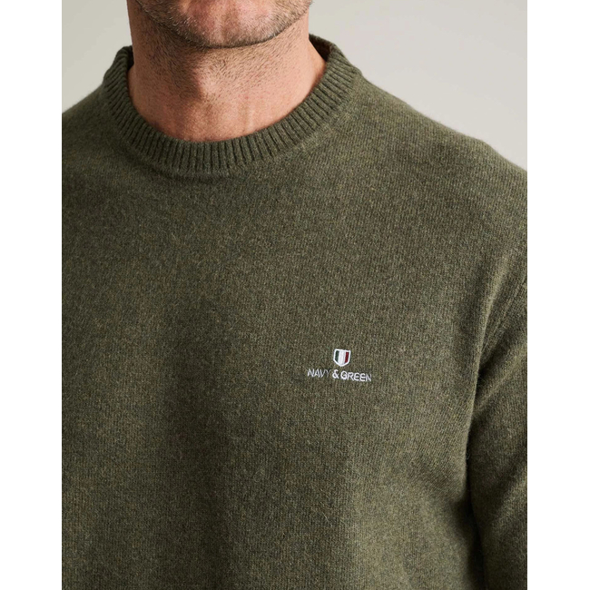 Product NAVY&GREEN KNITTED CREWNECK base image