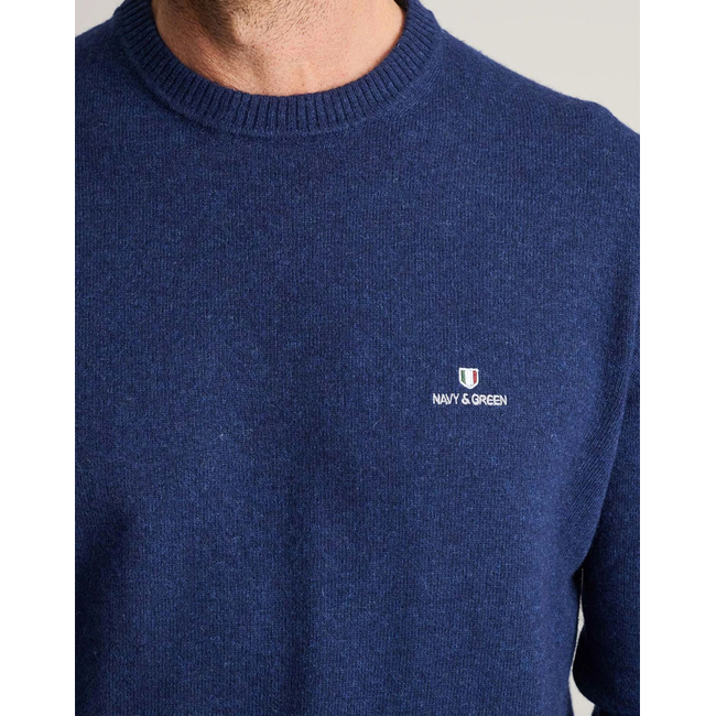 Product NAVY&GREEN KNITTED CREWNECK base image