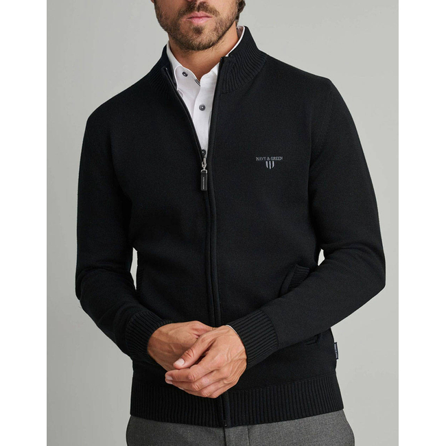 Product NAVY&GREEN KNITTED CARDIGAN base image