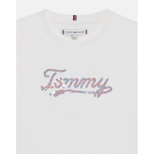 Product TOMMY HILFIGER TOMMY SCRIPT SEQUINS TEE SS base image
