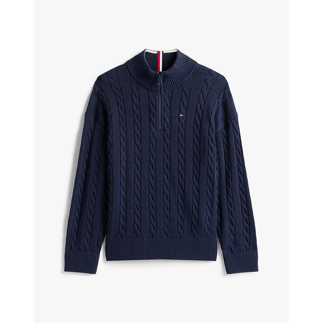Product TOMMY HILFIGER COTTON CABLE HALF ZIP SWEATER base image