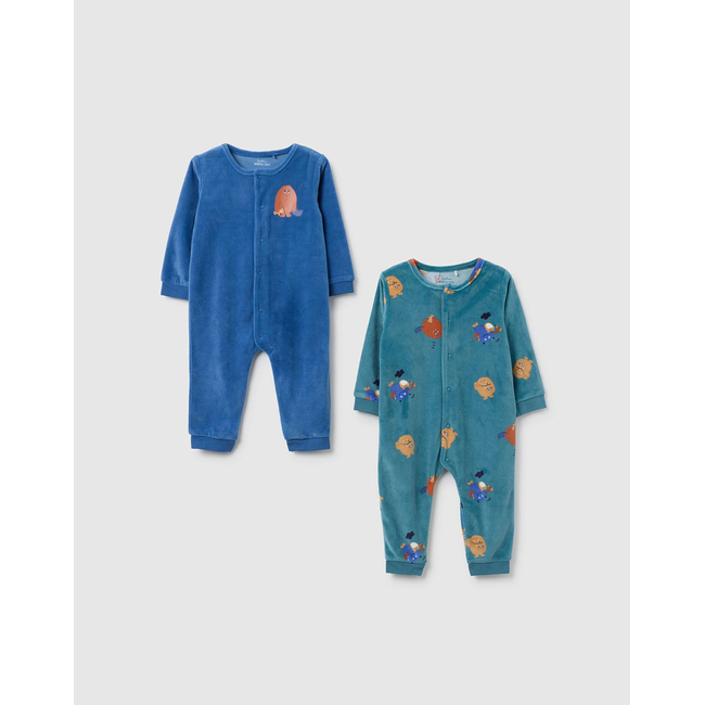 Product OVS PK2 ROMPER VELOUR BOY base image